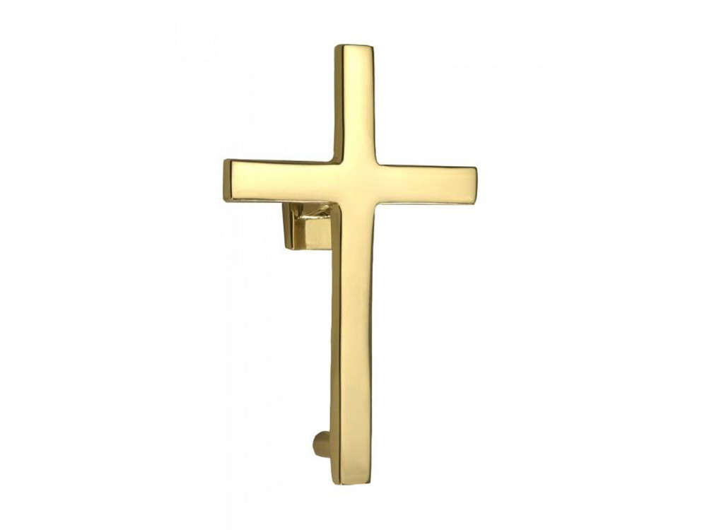 Cross Polished Brass Knocker