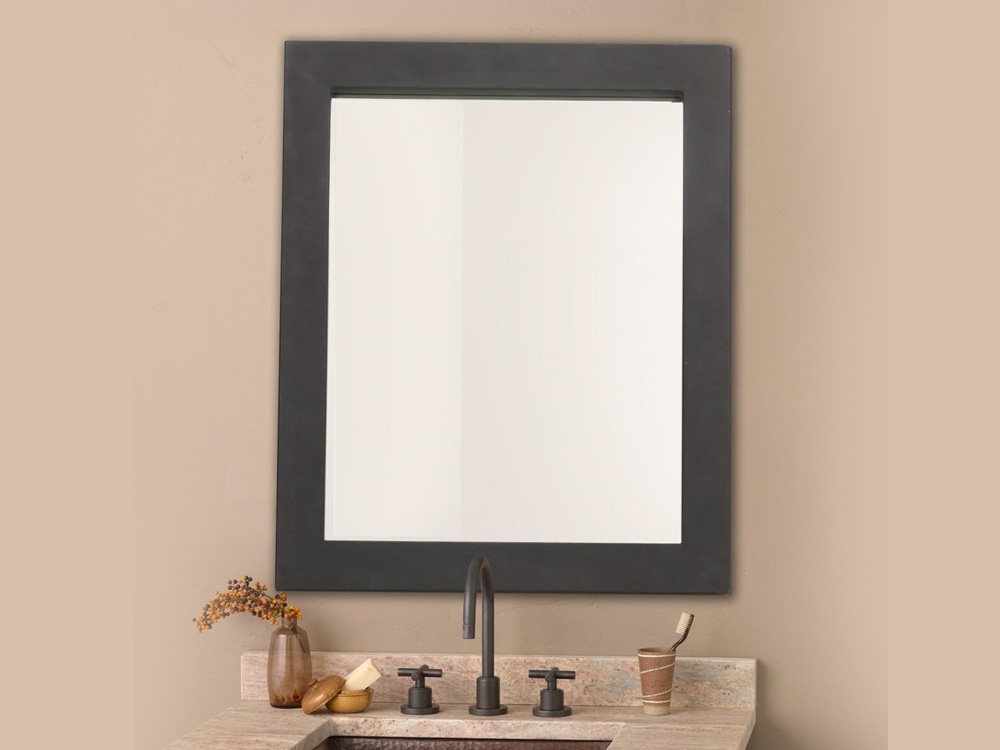 Decorative Iron Mirror with Beveled Glass