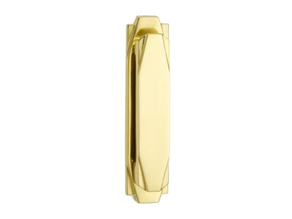Croft Architectural-Art Deco Door Knocker, Polished Brass