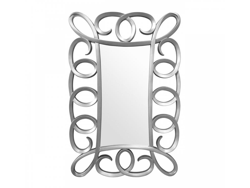 Decorative Swirl portrait pattern Mirror with Glass in Aluminum 