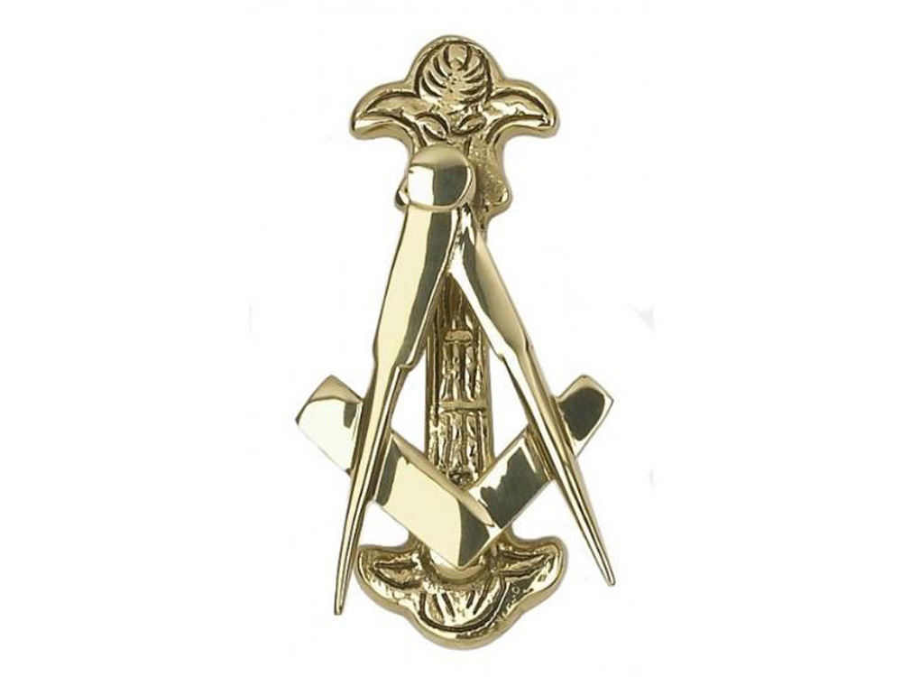 Masonic Polished Brass Knocker