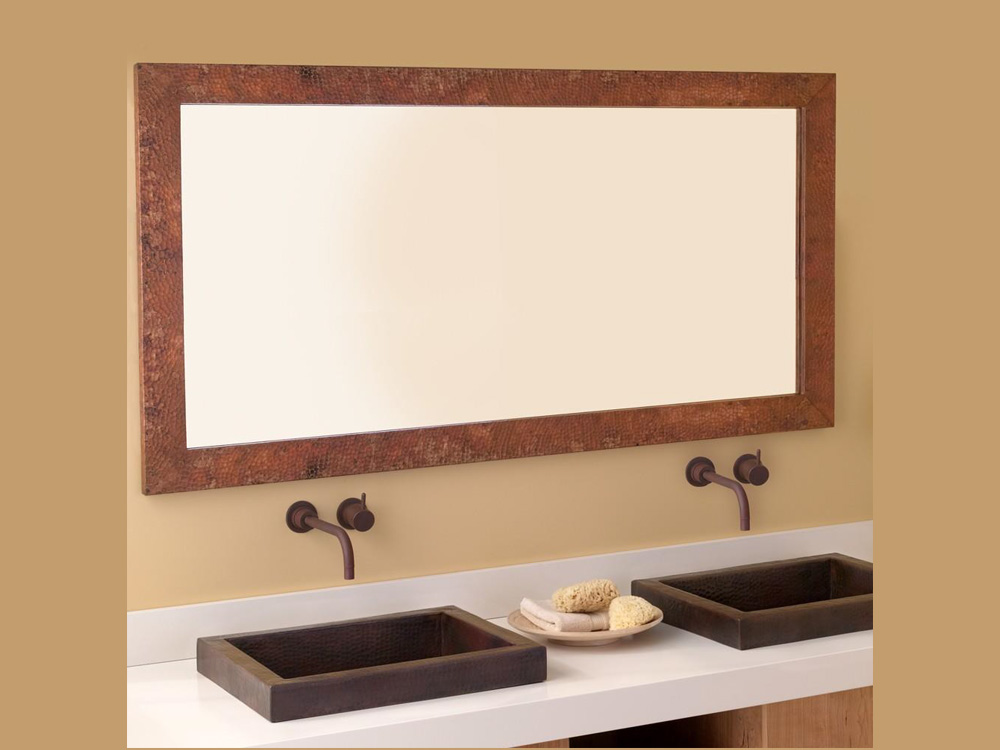 Decorative Aluminum with Hammered and Beveled Glass Mirror
