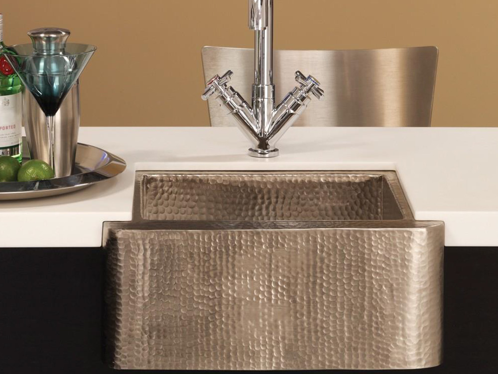 18" Rectangular Copper Apron Front Bar & Prep Sink