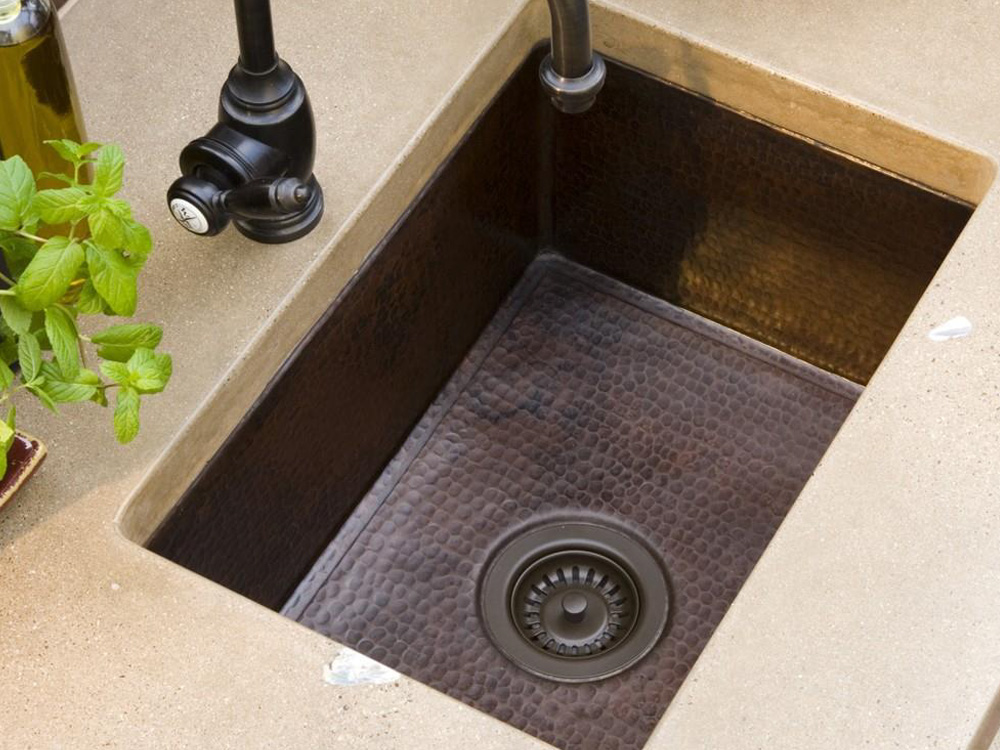 21 inch hand hammered copper under mount kitchen sink,