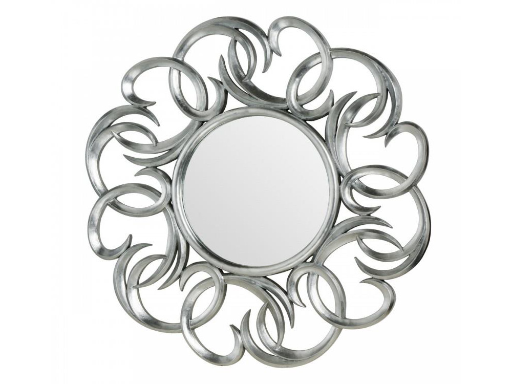 Decorative Swirl pattern Mirror with Glass in Aluminum 